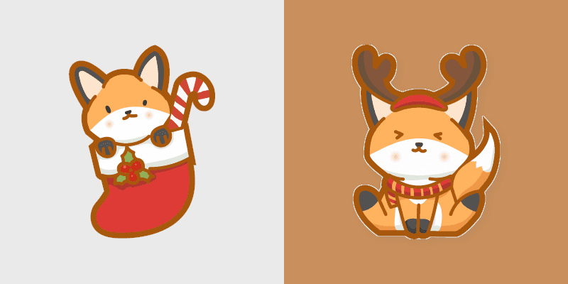 Cute Christmas Fox custom cursor pack preview for Chrome, Edge and Windows