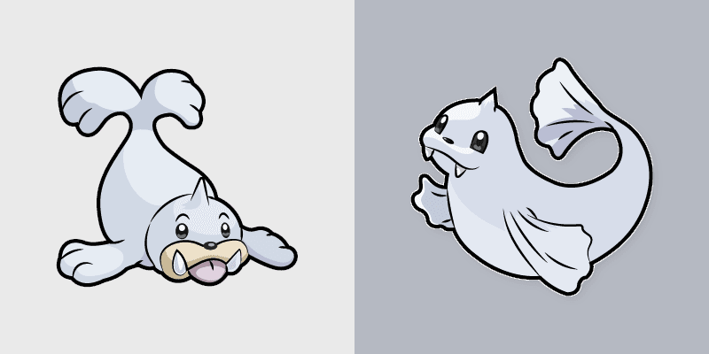 Seel and Dewgong custom cursor pack preview for Chrome, Edge and Windows