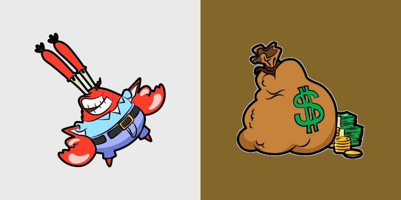 Bikini Bottom Colors custom cursor pack preview for Chrome, Edge and Windows