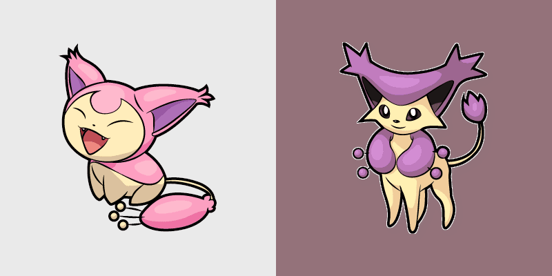 Skitty and Delcatty custom cursor pack preview for Chrome, Edge and Windows