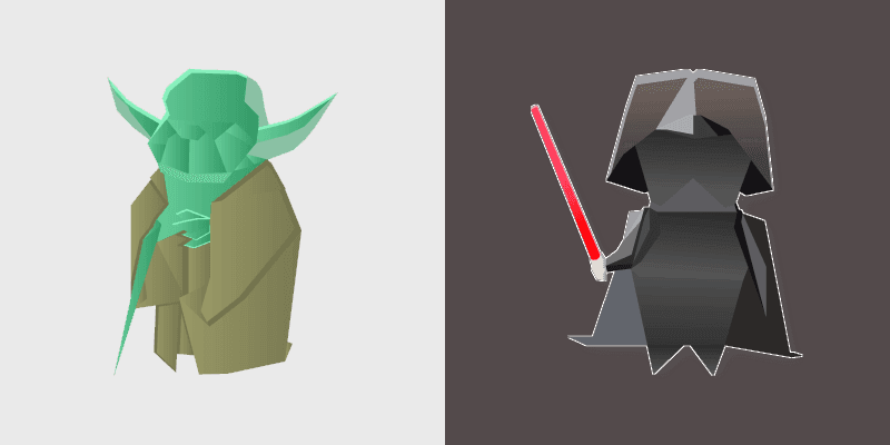 Origami Yoda vs Darth Vader custom cursor pack preview for Chrome, Edge and Windows