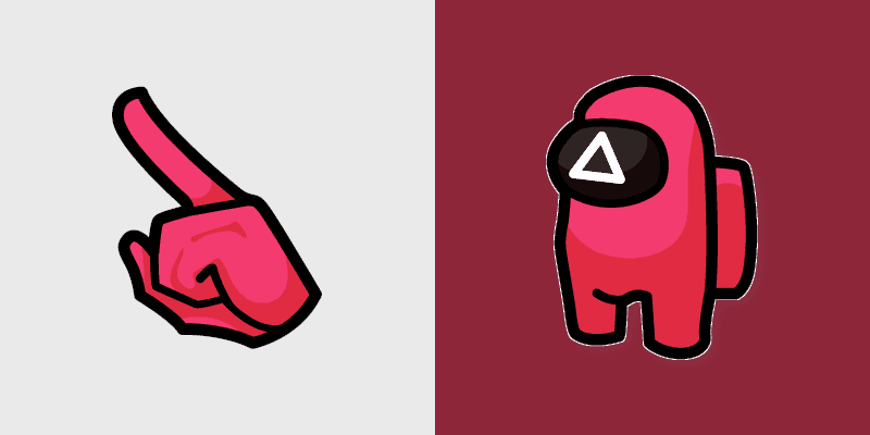 Squid Game Soldier Crewmate custom cursor pack preview for Chrome, Edge and Windows