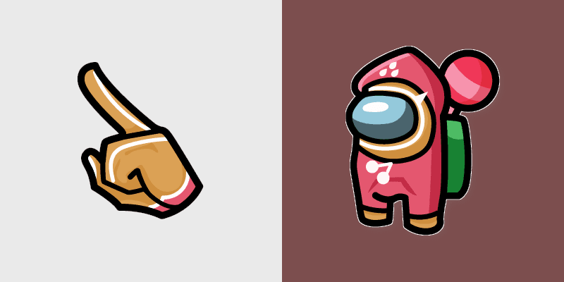Strawberry Cookie Crewmate custom cursor pack preview for Chrome, Edge and Windows