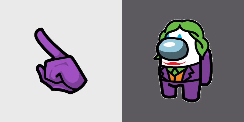Joker Movie Crewmate custom cursor pack preview for Chrome, Edge and Windows