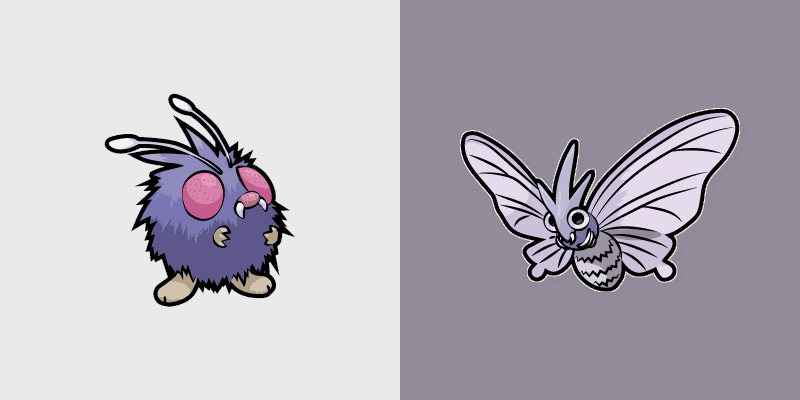 Venonat and Venomoth custom cursor pack preview for Chrome, Edge and Windows
