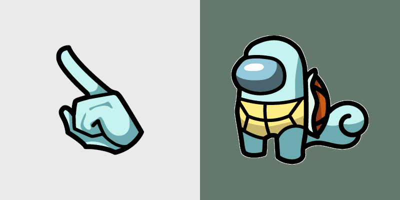 Squirtle Crewmate custom cursor pack preview for Chrome, Edge and Windows
