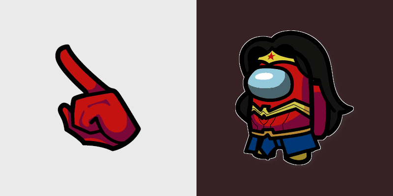 Wonder Woman Crewmate custom cursor pack preview for Chrome, Edge and Windows