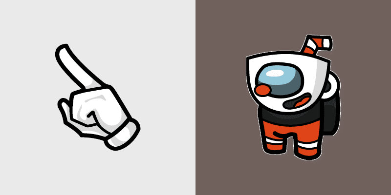 Cuphead Crewmate custom cursor pack preview for Chrome, Edge and Windows