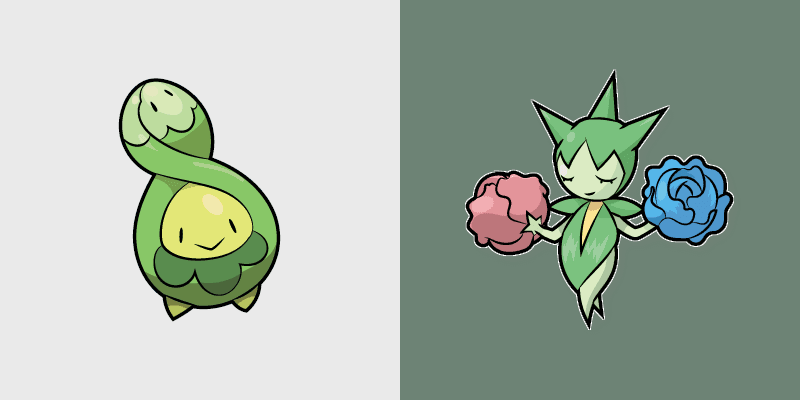 Budew and Roselia custom cursor pack preview for Chrome, Edge and Windows