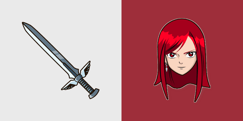 Erza Scarlet custom cursor pack preview for Chrome, Edge and Windows