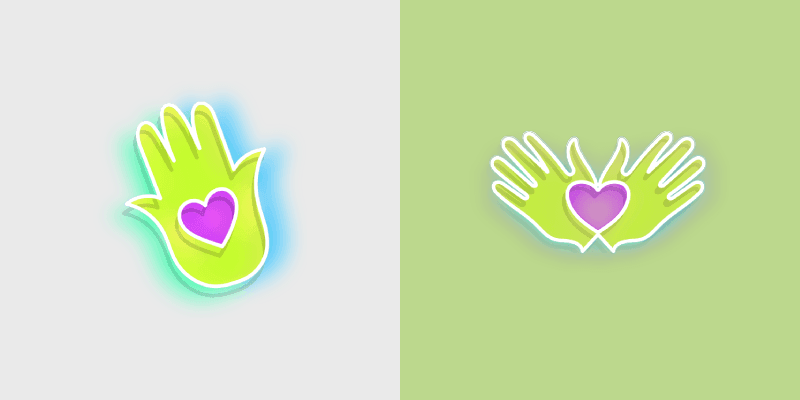 Neon Yoga Peace custom cursor pack preview for Chrome, Edge and Windows