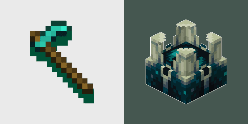 Hoe Sculk Shrieker custom cursor pack preview for Chrome, Edge and Windows