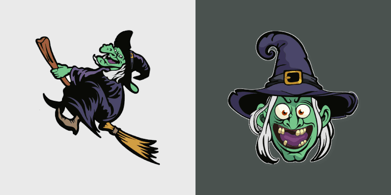 Witch on Broomstick custom cursor pack preview for Chrome, Edge and Windows