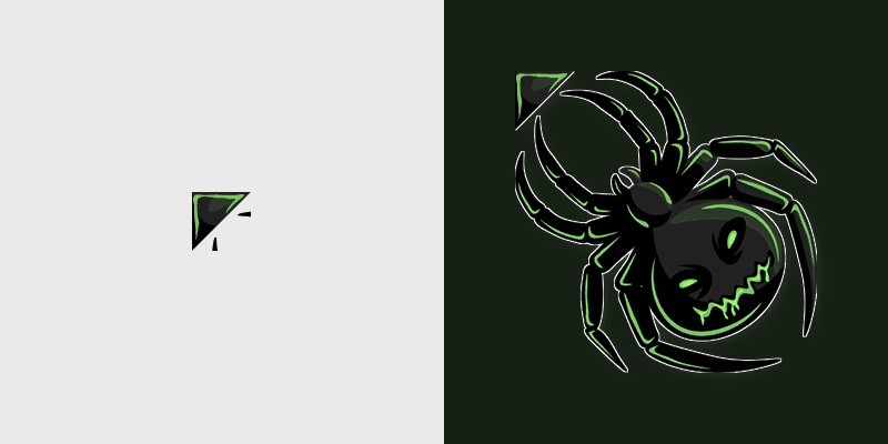 Acid Spider custom cursor pack preview for Chrome, Edge and Windows