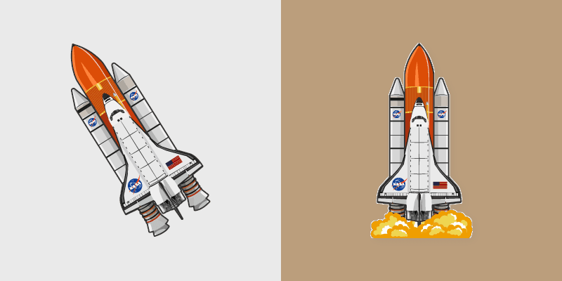 Space Shuttle custom cursor pack preview for Chrome, Edge and Windows
