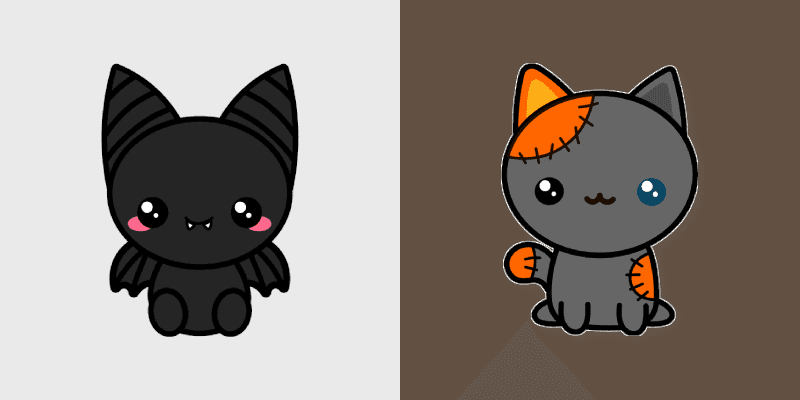 Bat & Voodoo Cat custom cursor pack preview for Chrome, Edge and Windows