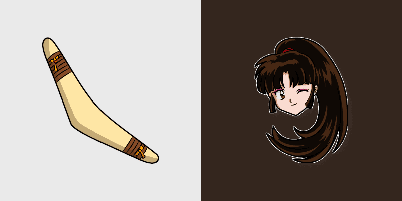 Sango Inuyasha custom cursor pack preview for Chrome, Edge and Windows