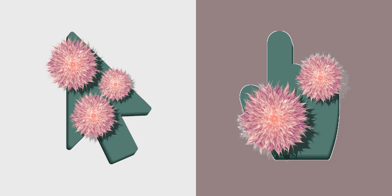 Pink Aster custom cursor pack preview for Chrome, Edge and Windows