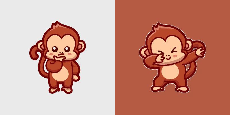 Dabbing Monkey custom cursor pack preview for Chrome, Edge and Windows