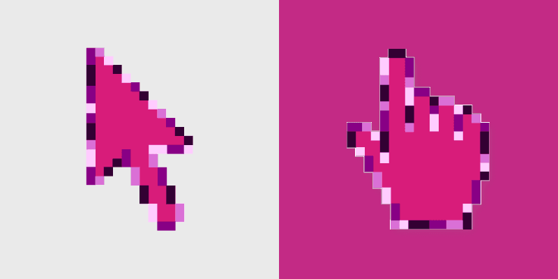 Simple Rose Pixels custom cursor pack preview for Chrome, Edge and Windows
