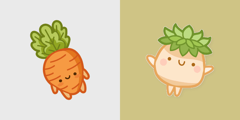 Carrot and Radish custom cursor pack preview for Chrome, Edge and Windows