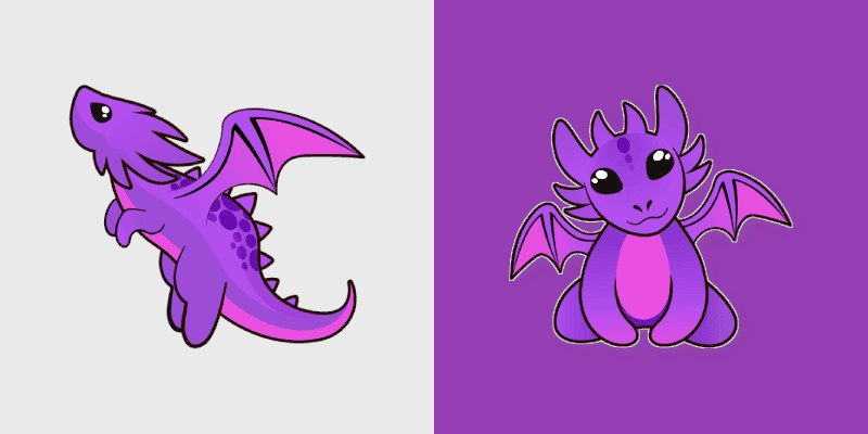 Purple Baby Dragon custom cursor pack preview for Chrome, Edge and Windows