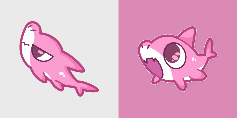 Cute Cursor - Pink Shark Delight custom cursor pack preview for Chrome, Edge and Windows