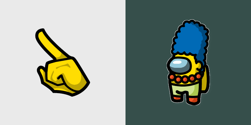 Marge Simpson Crewmate custom cursor pack preview for Chrome, Edge and Windows