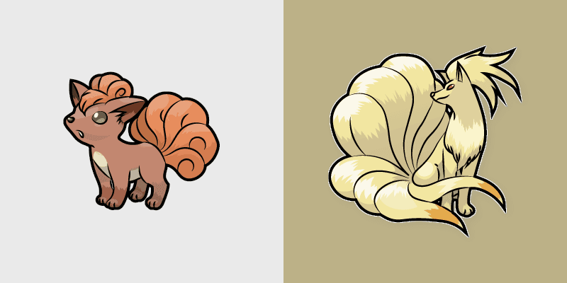 Vulpix and Ninetales custom cursor pack preview for Chrome, Edge and Windows