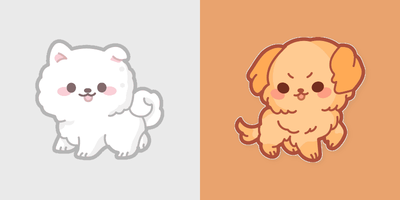Cute Cursor Samoyed Puppies custom cursor pack preview for Chrome, Edge and Windows