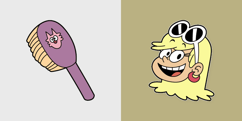 Loud House Leni's Cute Hairbrush custom cursor pack preview for Chrome, Edge and Windows