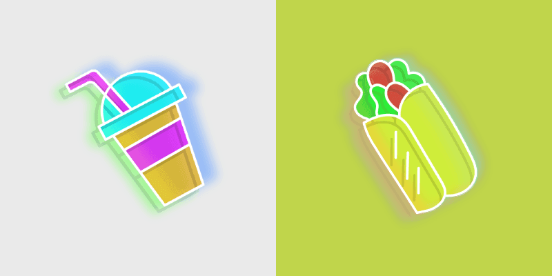 Neon Milkshake Shawarma custom cursor pack preview for Chrome, Edge and Windows