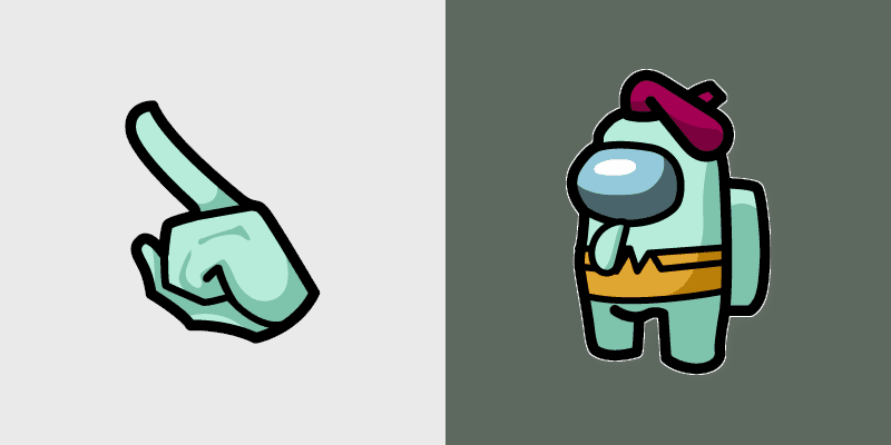 Squidward Crewmate custom cursor pack preview for Chrome, Edge and Windows