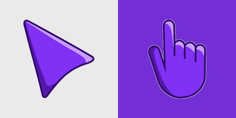 Blue Violet custom cursor pack preview for Chrome, Edge and Windows