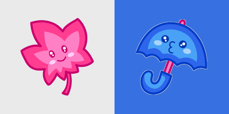 Pink Leaf & Blue Umbrella custom cursor pack preview for Chrome, Edge and Windows