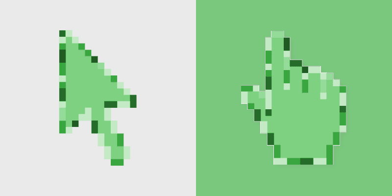 Emerald custom cursor pack preview for Chrome, Edge and Windows
