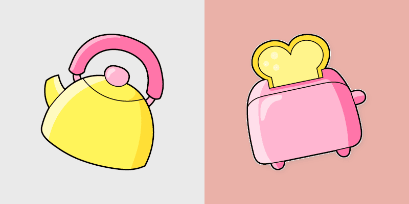 Teapot Toaster custom cursor pack preview for Chrome, Edge and Windows