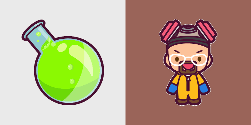 Heisenberg's Cute custom cursor pack preview for Chrome, Edge and Windows