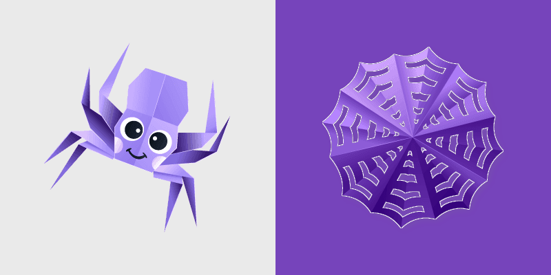Origami Purple Spider custom cursor pack preview for Chrome, Edge and Windows