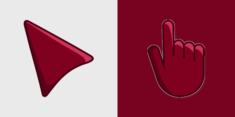 Burgundy custom cursor pack preview for Chrome, Edge and Windows