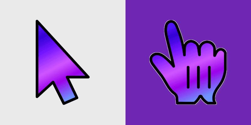 Purple Blue Blend custom cursor pack preview for Chrome, Edge and Windows
