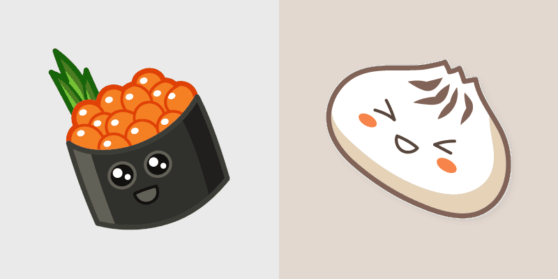 Gunkan Maki and Baozi custom cursor pack preview for Chrome, Edge and Windows