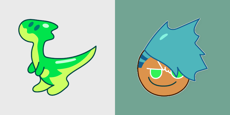 Dino-Sour Cookie custom cursor pack preview for Chrome, Edge and Windows