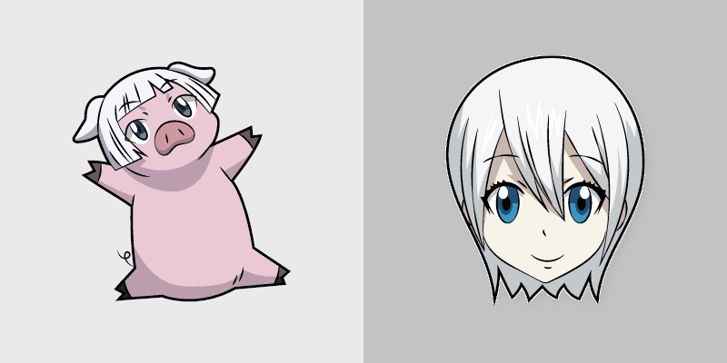 Fairy Tail Lisanna Pig Mage custom cursor pack preview for Chrome, Edge and Windows