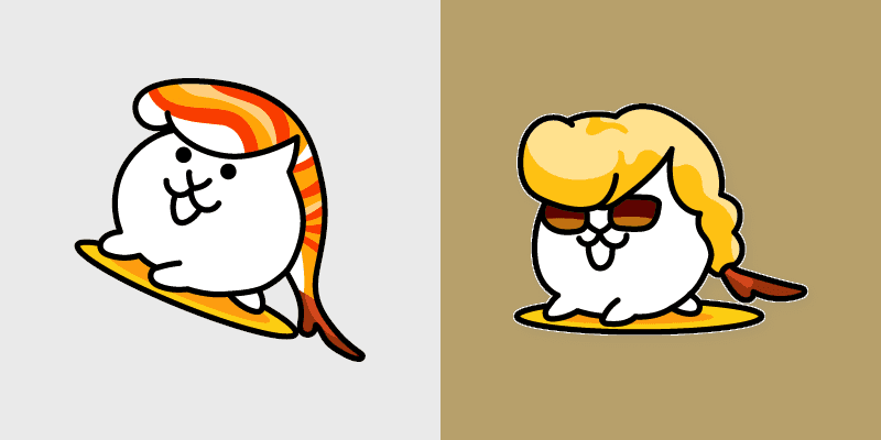 Sushi Cat & Fried Shrimp Delight custom cursor pack preview for Chrome, Edge and Windows