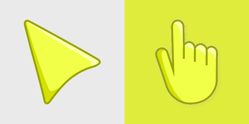 Neon Chartreuse custom cursor pack preview for Chrome, Edge and Windows