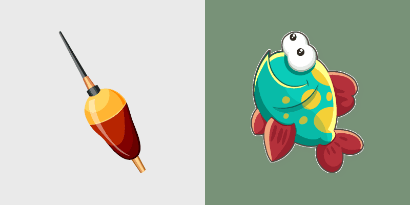 Fishing custom cursor pack preview for Chrome, Edge and Windows