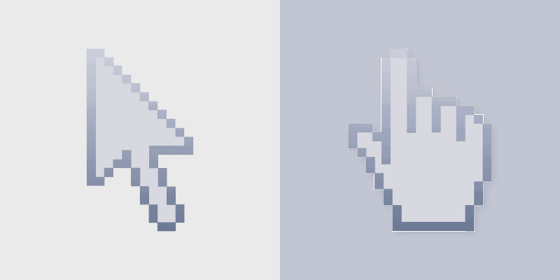 Neutral Gray custom cursor pack preview for Chrome, Edge and Windows