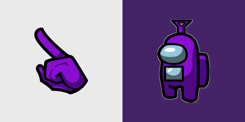 Tinky Winky Teletubbies Crewmate custom cursor pack preview for Chrome, Edge and Windows