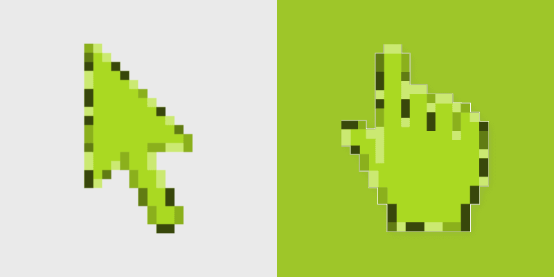 Sheen Green Modern custom cursor pack preview for Chrome, Edge and Windows
